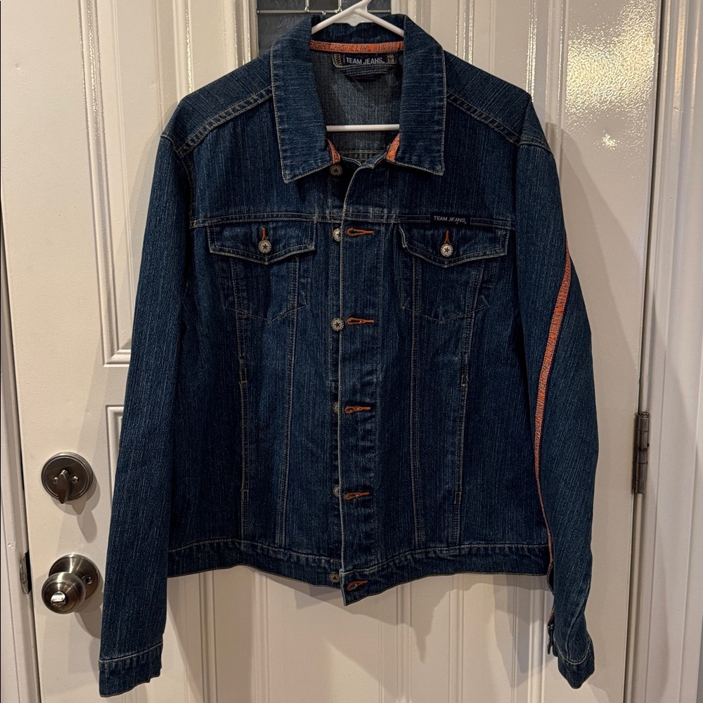 Illini Denim Jacket with Orange Fighting Illini Accents